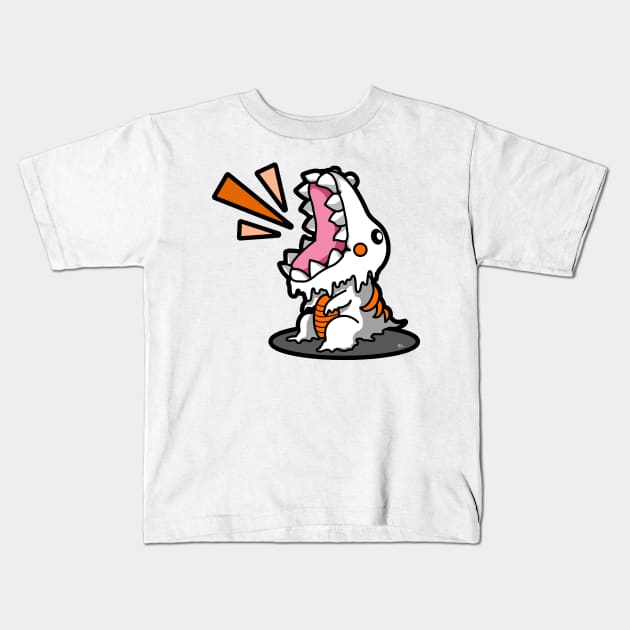 SM3GMASAURUS REX WHITE (ORANGE) Kids T-Shirt by KnavishApparel